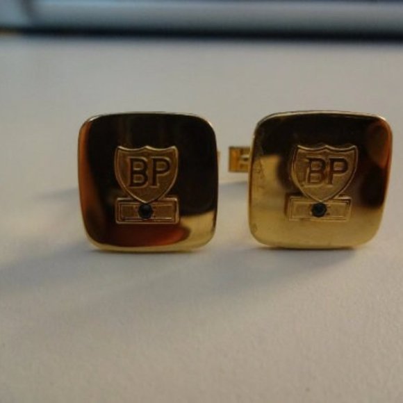 BP 14K cufflinks set with Emeralds, attachment 10k gold plated - Picture 4 of 4